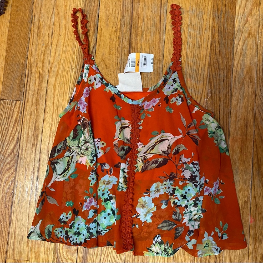 NWT Macy’s Red floral tank top